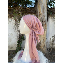 Turkish Cotton Textured Pretied w/ Long Tails - Pink-pretieds-The Little Tichel Lady