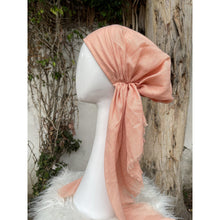Turkish Cotton Textured Solid Pretied w/ Long Tails - Pale Peach-pretieds-The Little Tichel Lady