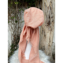 Turkish Cotton Textured Solid Pretied w/ Long Tails - Pale Peach-pretieds-The Little Tichel Lady