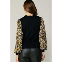 Contrast Sleeve Top - Black-Tops-The Little Tichel Lady
