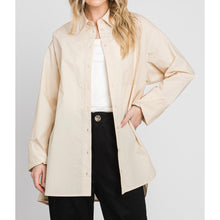 Oversized Cotton Blouse - Latte-Tops-The Little Tichel Lady