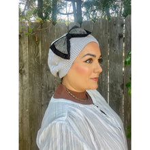Embellished Cotton French Beret - Gray Bow-Berets/ Snoods-The Little Tichel Lady