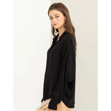 Oversized Tunic Top - Black-Tops-The Little Tichel Lady