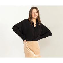 Oversized Tunic Top - Black-Tops-The Little Tichel Lady