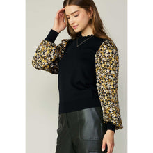 Contrast Sleeve Top - Black-Tops-The Little Tichel Lady