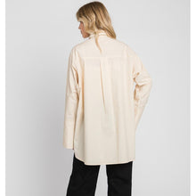 Oversized Cotton Blouse - Latte-Tops-The Little Tichel Lady