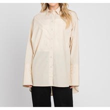Oversized Cotton Blouse - Latte-Tops-The Little Tichel Lady