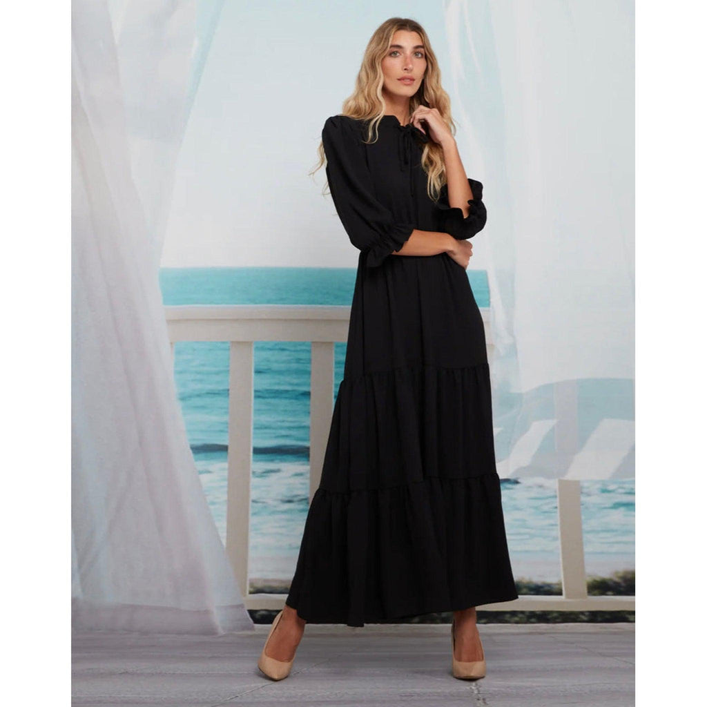 Tori Maxi Dress - Black – The Little Tichel Lady