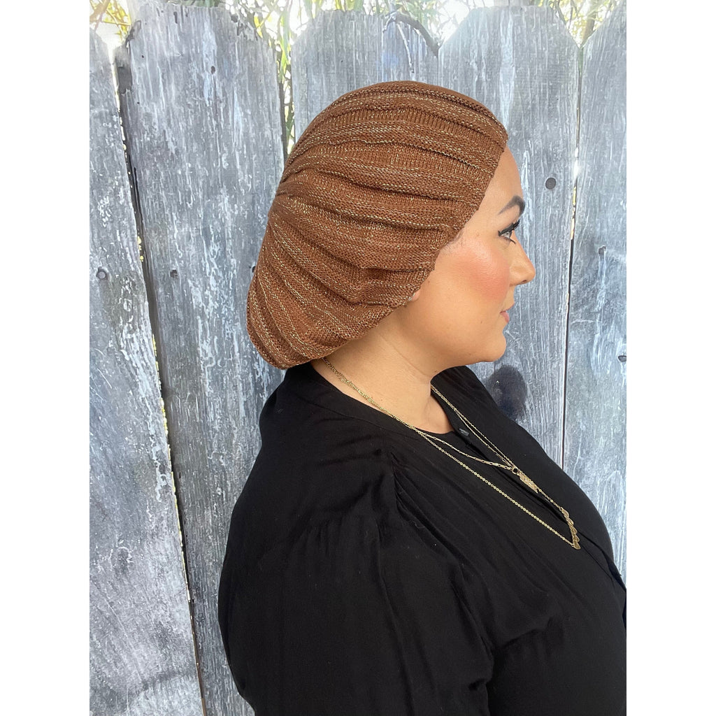 Ribbed Cotton Lurex Berets – The Little Tichel Lady display picture 1