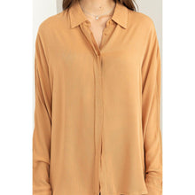Oversized Tunic Top - Caramel-Tops-The Little Tichel Lady