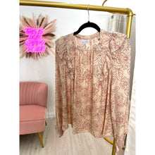 Printed Ruffle Blouse - Rose-Tops-The Little Tichel Lady