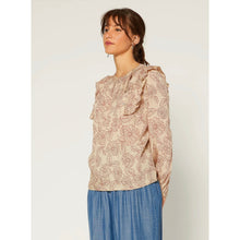 Printed Ruffle Blouse - Rose-Tops-The Little Tichel Lady