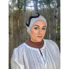 Embellished Cotton French Beret - Gray Bow-Berets/ Snoods-The Little Tichel Lady