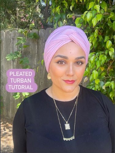 Easiest Pleated Turban Tutorial Using a Jersey Wrap!