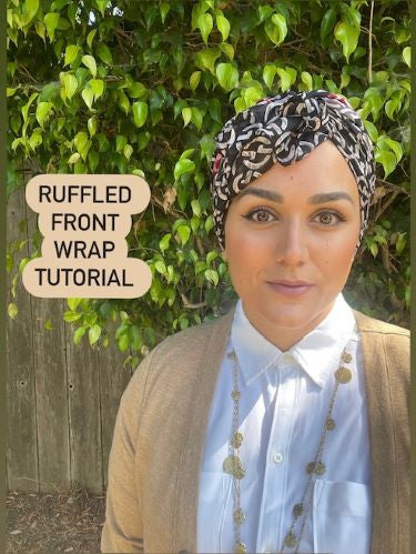 Front Ruffled Headwrap Tutorial with a Square Tichel!