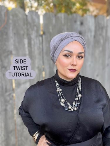 How to Tie a Side Twist Easy Tichel Tutorial, Headwrap Turban Tutorial