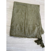 Cozy Israeli Waffled + Tassel Details Headwrap - Olive-Long Wrap-The Little Tichel Lady