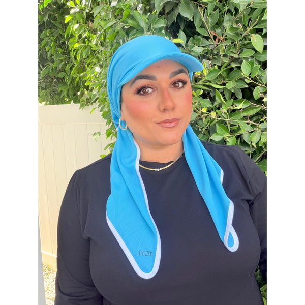Standard Visor Dri Fit Pretied - Turquoise-pretieds-The Little Tichel Lady