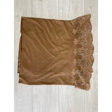 Neutral Suede + Lace Long Wrap-Long wrap-The Little Tichel Lady