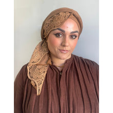 Neutral Suede + Lace Long Wrap-Long wrap-The Little Tichel Lady