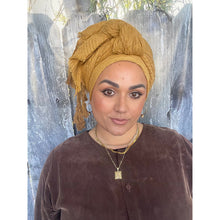 Cozy Israeli Waffled + Tassel Details Headwrap - Golden-Long Wrap-The Little Tichel Lady