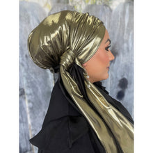 Gold Metallic Stretchy Long Wrap-Long Wrap-The Little Tichel Lady