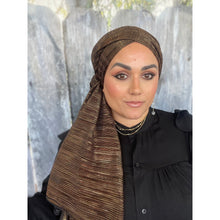 Bronze Metallic Pleated Long Wrap-Long Wrap-The Little Tichel Lady