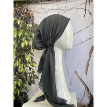 Turkish Cotton Metallic Solid Pretied w/ Long Tails - Dark Gray-pretieds-The Little Tichel Lady