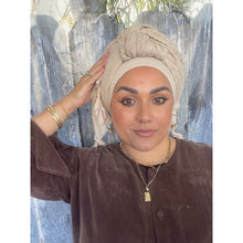 Cozy Israeli Waffled + Tassel Details Headwrap - Chai-Long Wrap-The Little Tichel Lady