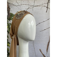 Embellished Metallic Pretied - Caramel-pretieds-The Little Tichel Lady