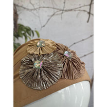 Embellished Metallic Pretied - Caramel-pretieds-The Little Tichel Lady