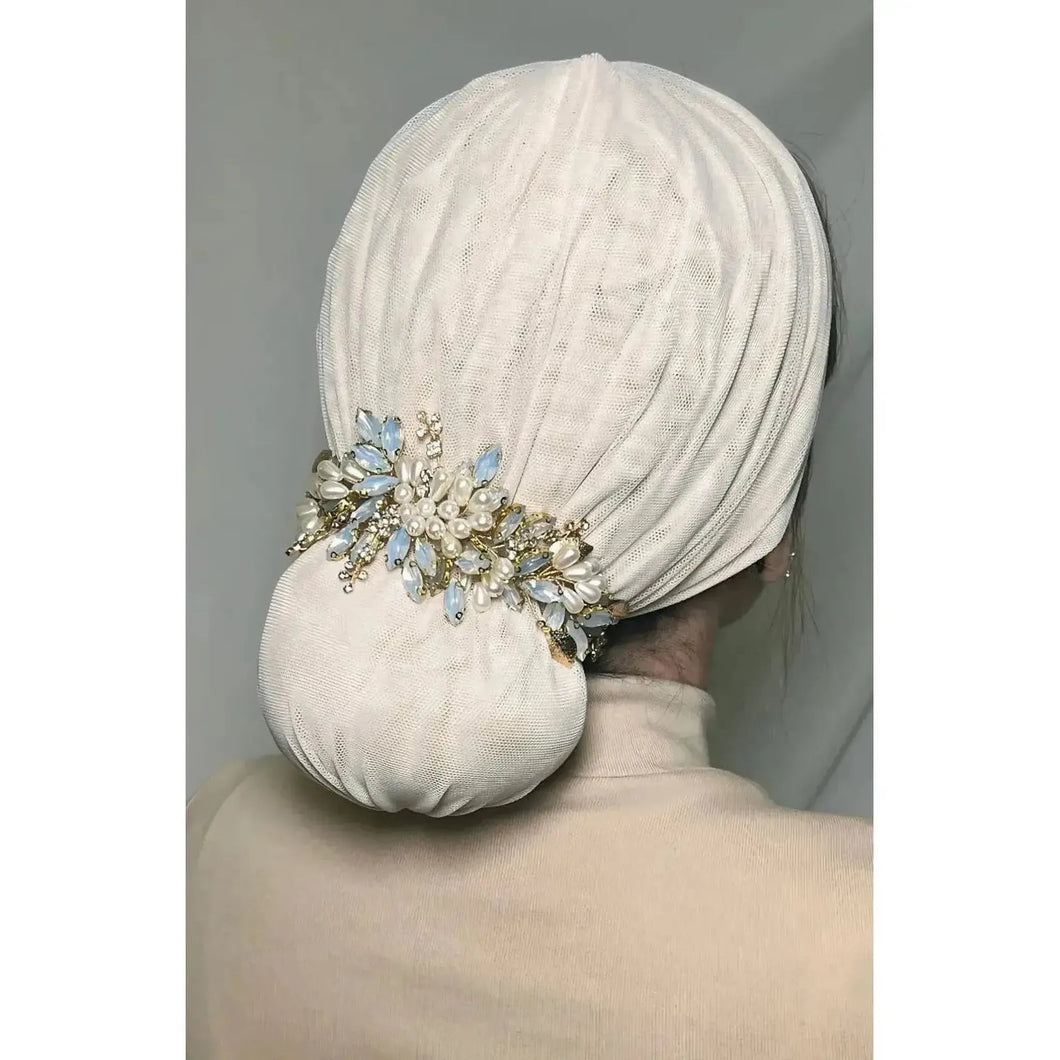 Luxurious Pearl & Crystals Headpiece, Avigail Lahiani-Headband-The Little Tichel Lady