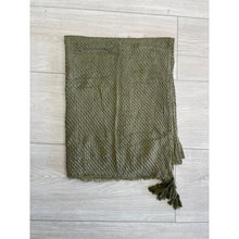 Cozy Israeli Waffled + Tassel Details Headwrap - Olive-Long Wrap-The Little Tichel Lady