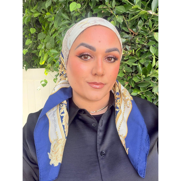Lancel Authentic Vintage Designer Headscarf, Acanthus Scrolls-Designer headscarf-The Little Tichel Lady