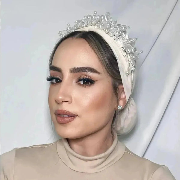 Luxurious Pearl Headpiece, Avigail Lahiani-Headband-The Little Tichel Lady