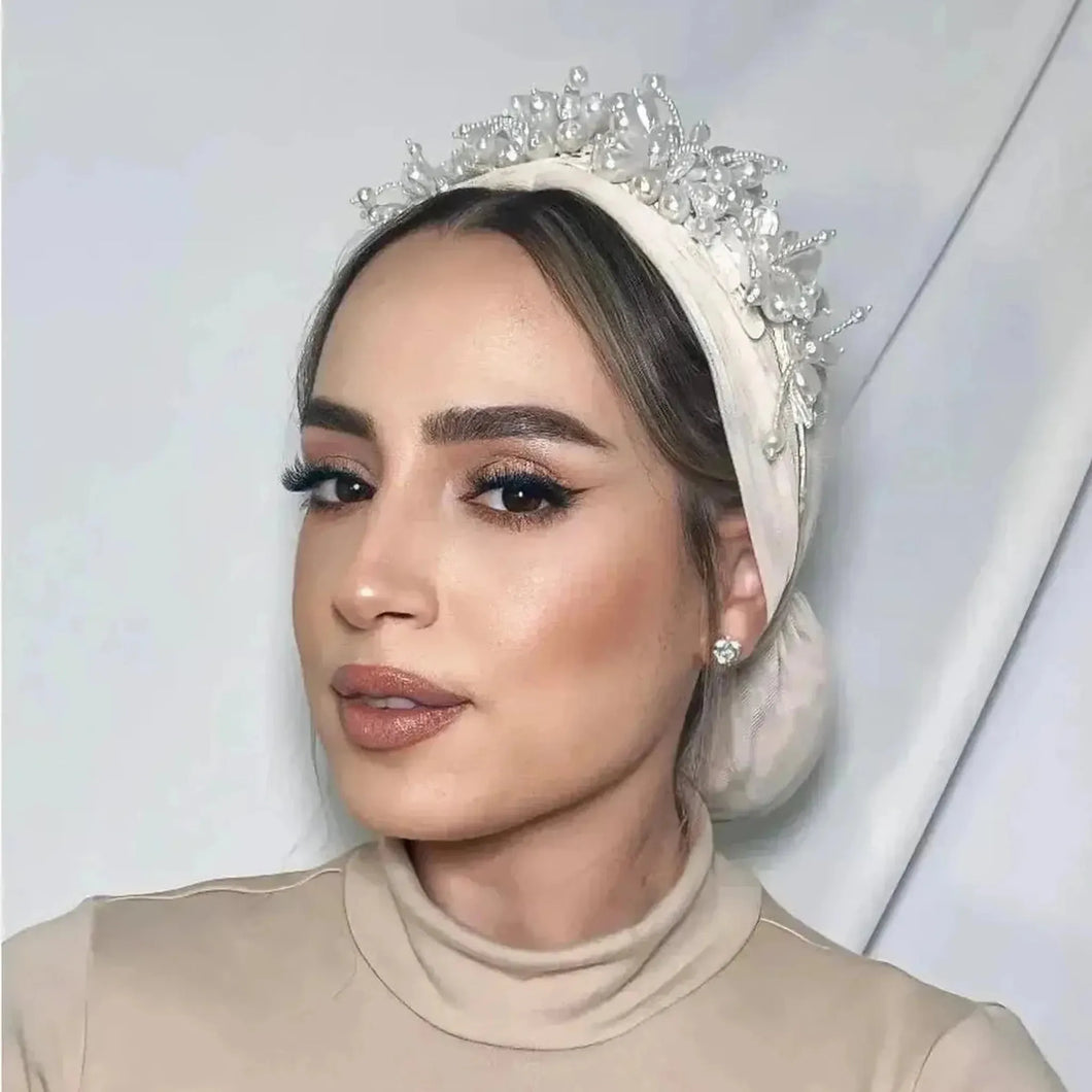 Luxurious Pearl Headpiece, Avigail Lahiani-Headband-The Little Tichel Lady