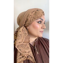 Neutral Suede + Lace Long Wrap-Long wrap-The Little Tichel Lady