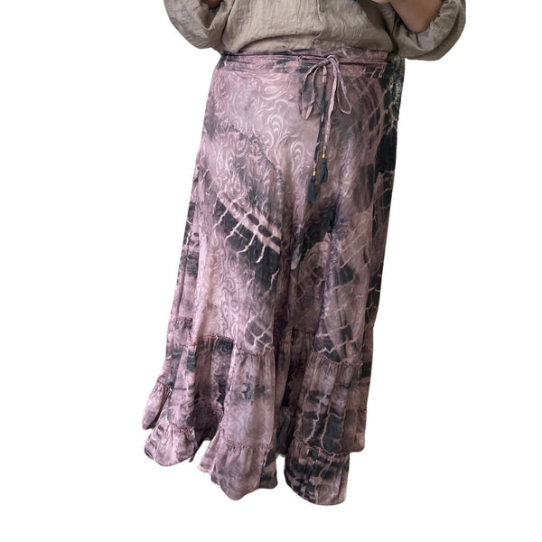 Gold Collection - Maxi Skirt, O/S-Fits-Many, Mauve Print-The Little Tichel Lady