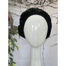 Embellished Hat - Size #2 Black Print Sequins-Hat-The Little Tichel Lady