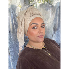 Cozy Israeli Waffled + Tassel Details Headwrap - Chai-Long Wrap-The Little Tichel Lady