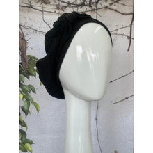 Embellished Hat - Size #2 Black Shimmer Bow-Hat-The Little Tichel Lady