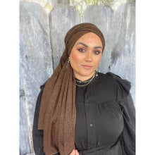 Shimmer Chocolate Brown Stretchy Long Wrap-Long Wrap-The Little Tichel Lady