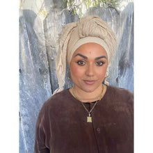 Cozy Israeli Waffled + Tassel Details Headwrap - Chai-Long Wrap-The Little Tichel Lady