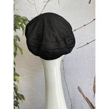 Embellished Hat - Size #1 Black Faux Denim Multi1-Hat-The Little Tichel Lady