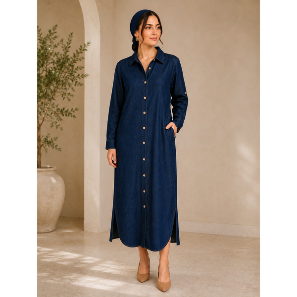 Denim Shirt Dress-dress-The Little Tichel Lady