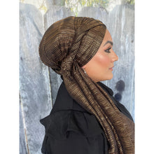 Bronze Metallic Pleated Long Wrap-Long Wrap-The Little Tichel Lady