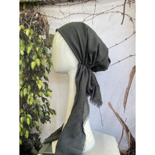 Turkish Cotton Metallic Solid Pretied w/ Long Tails - Dark Gray-pretieds-The Little Tichel Lady