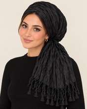 Everyday Luxe Crinkle Headwrap – Black-Headwrap-The Little Tichel Lady