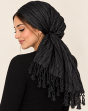 Everyday Luxe Crinkle Headwrap – Black-Headwrap-The Little Tichel Lady