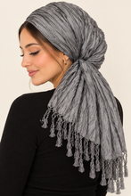 Everyday Luxe Crinkle Headwrap – Gray-Headwrap-The Little Tichel Lady